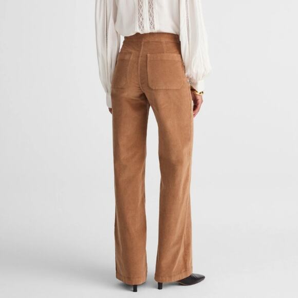 Madewell Wide Leg Corduroy Pants Tan Brown High Rise Full Length Stretch 27 - Picture 2 of 12